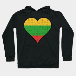 Lithuanian Jigsaw Puzzle Heart Design - Gift for Lithuanian With Lithuania Roots Hoodie